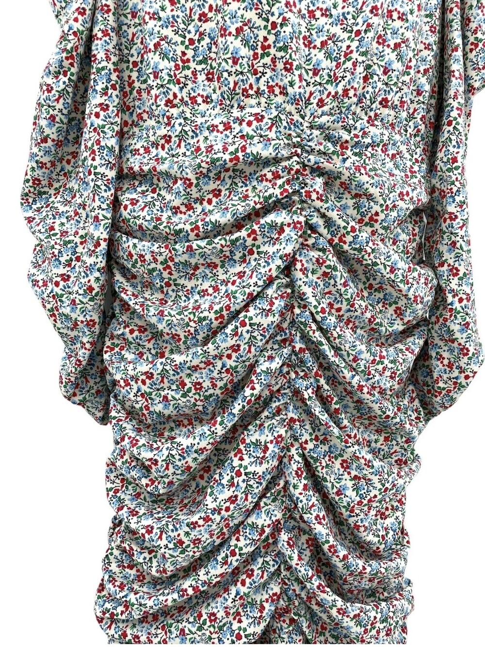 Notes Du Nord Dress Womens 38 Floral Ruffle Ruched Naya Puff Sleeve Symphony - Picture 3 of 16